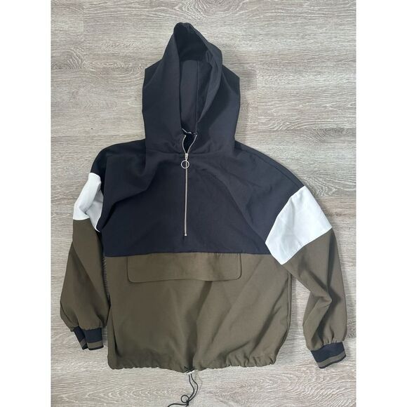 Zara EUC Anorak Hoodie Parka Jacket Size S Colorblock - Picture 6 of 10